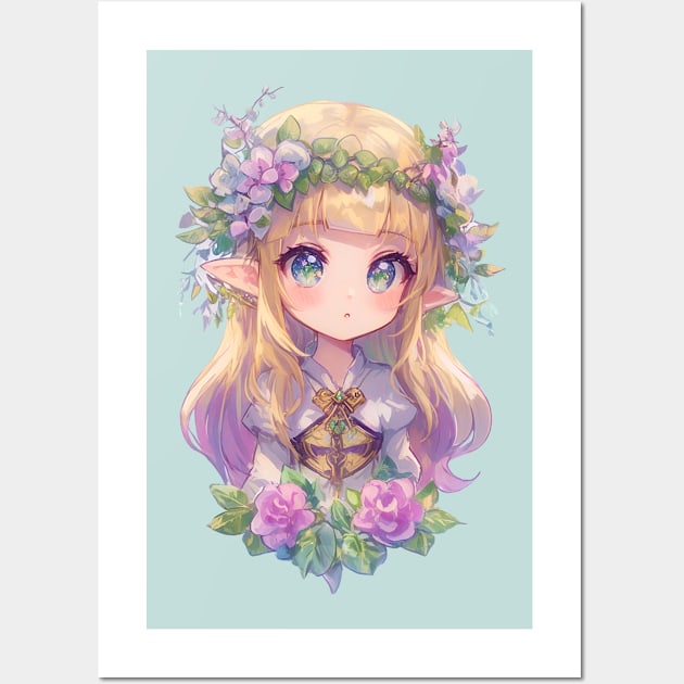 Chibi Elf Princess Wall Art by Selene’s Designs